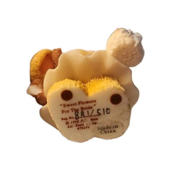 1998 Enesco CHERISHED TEDDIES Flower Girl and Ring Bearer Wedding Bears 2 1/2" - Picture 4 of 7